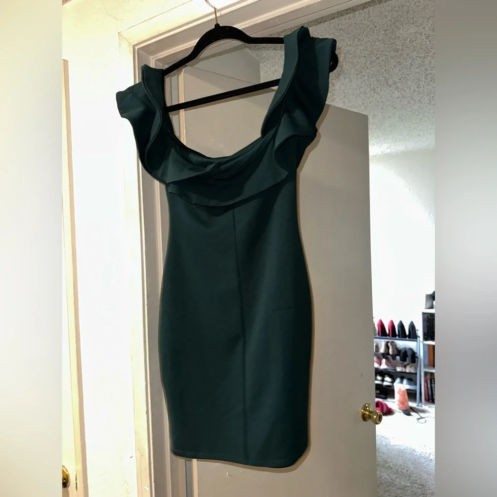 Mind Code Green Ruffle Dress Size Small - Picture 13 of 16
